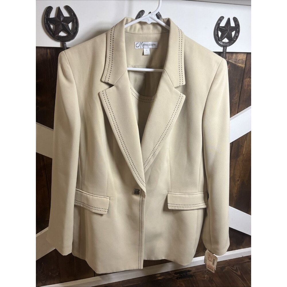 NWT Dress Barn Blazer and Vest Cream/Tan Size 16 Womens